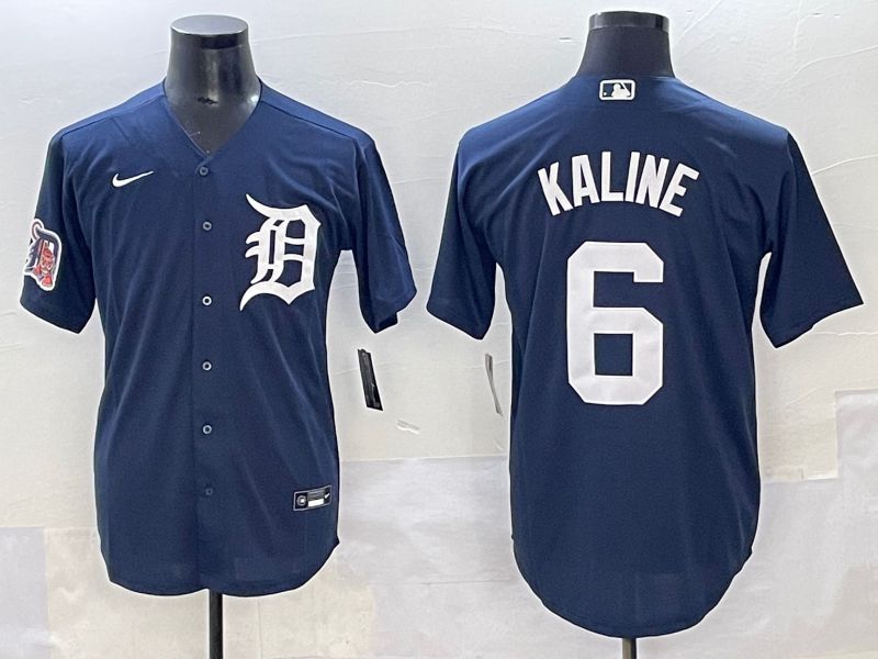 Men 2025 Detroit Tigers #6 Kaline Dark Blue Game Nike MLB Jersey style 5->detroit tigers->MLB Jersey